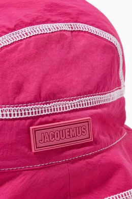 Jacquemus  Le Bob Frescu Bucket Hat in Pink Nylon Buy Jacquemus Pink Le Bob Frescu Bucket Hat in Nylon For  main image 2