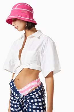Buy Jacquemus Pink Le Bob Frescu Bucket Hat in Nylon For  display picture 3
