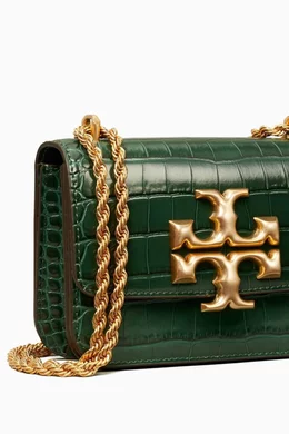 Buy Tory Burch Green Eleanor Bag in Croc-embossed Leather For - Main Image