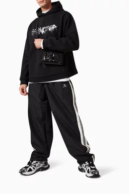 Buy Balenciaga Black Slime Wide Fit Hoodie in Heavy Fleece