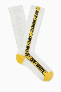 Buy Off-White White Industrial-tape Socks in Cotton-blend For Men
