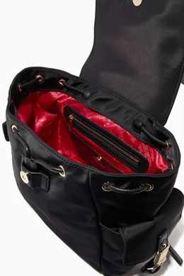 Buy Love Moschino Black Logo Plaque Backpack in Nylon For  display picture 2
