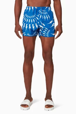 Buy Neil Barrett Blue Crazy Bolts Swim Shorts For Men Online Ounass Oman