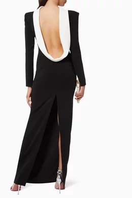 monot backless maxi dress Monot Hooded Open-back Maxi Dress