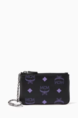 Buy MCM Black Key Pouch in Color Splash Logo Leather For UNISEX Online Ounass Oman