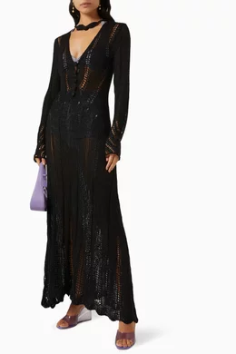 norma kamali crochet dress Norma Kamali Sleeveless Swing Maxi Dress