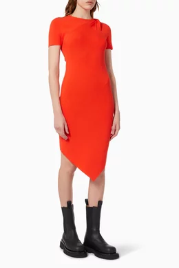 navy blue dress for baby girl Helmut Lang Asymmetrical Drape Jersey Dress Women's S main image 1
