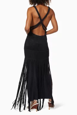 Buy Simkhai Black Christabel Macrame Maxi Dress in Cotton For Women Online  | Ounass Oman