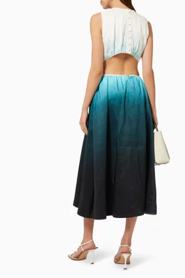 aje cosmos cut out midi dress Aje | Dresses | Aje Cosmos Luxuriously Hepburn Demure Edgy Cut Out Midi  Dress 6