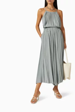 lvir pleated dress Liv Pleated Dress in Dark Forest