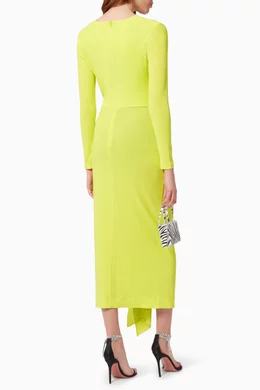 Buy Solace London Yellow Lorena Midi Dress For Women Online | Ounass Oman