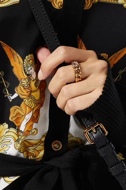 Versace medusa chain ring store