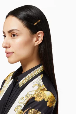 Versace Gold-tone Greca hair clip Buy Versace Gold Greca Hair Clip in Brass For Women Online  main image 2