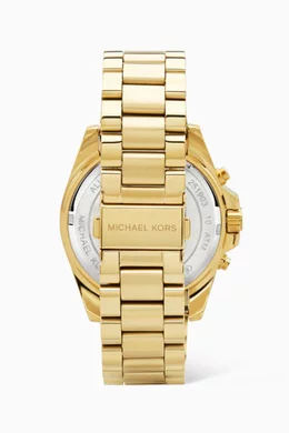 Buy Michael Kors Gold Bradshaw Oversized Quartz Chronograph  display picture 1