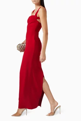 solace london the joni open-back dress Solace London Joni Crepe Maxi Dress - Black