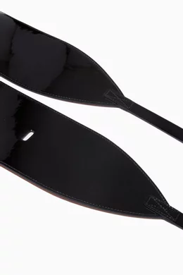 Buy Michael Kors Collection Black Wide Waist Belt in Patent  display picture 1