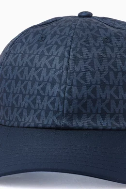 Buy Michael Kors Blue MK Signature Monogram Baseball Hat in  display picture 1