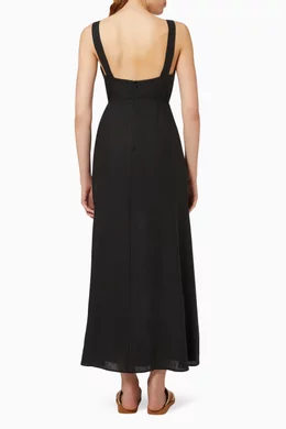Buy BONDI BORN Black Tobago Maxi Dress in Organic Linen For Women Online |  Ounass Oman