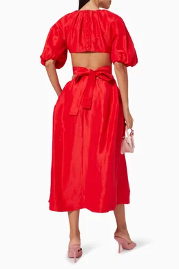 knee length dresses for ladies Rent Aje Yellow Chateau Cut Out Dress