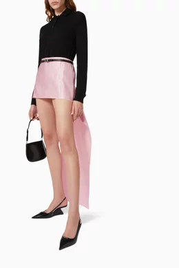 Buy Prada Pink Mini Train Skirt in Silk Satin For Women