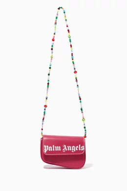 Buy Palm Angels Pink Mini Crash Asymmetric Beaded Shoulder