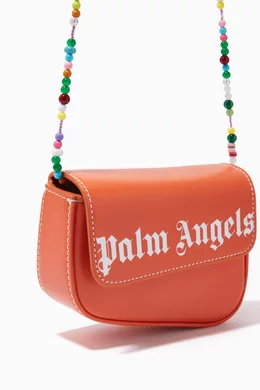 Buy Palm Angels Orange Mini Crash Asymmetric Beaded Shoulder Bag