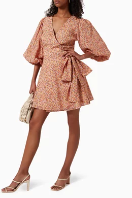 minkpink morwell mini dress Buy Minkpink Orange Morwell Wrap Mini Dress in Cotton For Women Online