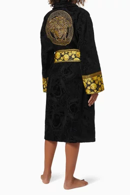 Buy Versace Black Medusa Amplified Bathrobe in Cotton For Women