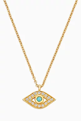 Buy Astley Clarke Color Biography Mini Evil Eye Pendant Necklace in 18kt Gold Vermeil Online for Women Ounass Oman