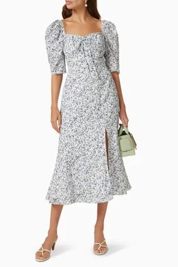 Buy Keepsake The Label Blue Lunar Midi Dress in Linen For Women Online |  Ounass Oman