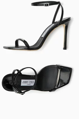 Buy Jimmy Choo Black Jaxon 95 Sandals in Patent Leather For Women Online |  Ounass Oman