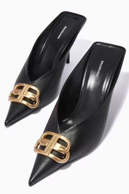 Square toe leather mules balenciaga discount