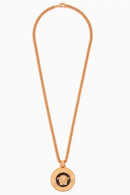 Versace resin medusa necklace top