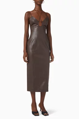 Buy Misha Brown Carly Dress in Faux Leather For Women Online | Ounass Oman