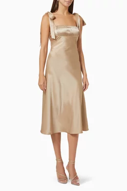lavish alice brown dress Lavish Alice Cowl Neck Corset Long Sleeve Ponte Midi Dress In Chocolate  Brown