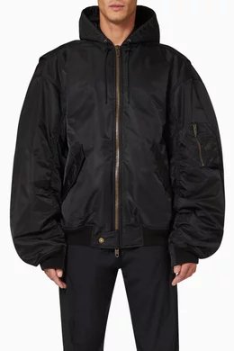 Buy Balenciaga Black 3B Sports Icon Light Bomber in Nylon For Men