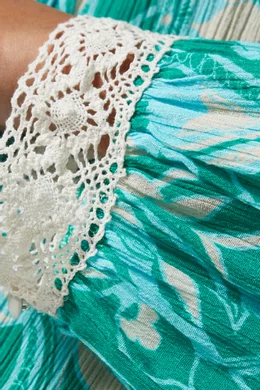 Buy RIXO Green Kahlo Crochet Trim Maxi Dress in Cotton For Women Online |  Ounass Oman