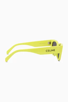 Buy CELINE Yellow Square Sunglasses in Acetate For UNISEX  display picture 1