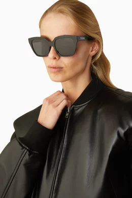 Buy CELINE Black Monochroms 03 Square Sunglasses in Acetate For
