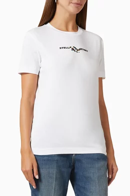 Tシャツ・カットソー STELLA MCCARTNEY COTTON JERSEY GLITCH T-SHIRT Buy Stella McCartney White Glitch Logo T-shirt in Cotton