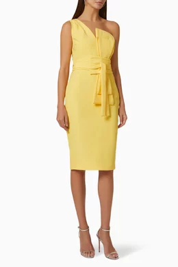 lavish alice yellow one shoulder dress Buy Lavish Alice Yellow One Shoulder Bow Midi Dress For Women Online