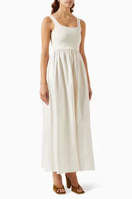 Buy Matteau White Dress in Viscose Knit & Cotton Poplin For Women Online |  Ounass Oman