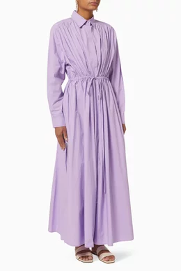 matteau purple dress Matteau Purple Cotton Plunge Halter Dress