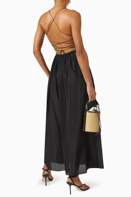 black velvet dress with lace collar Cora Contrast Lace Flounce Sleeve Velvet Dress-Black main image 0
