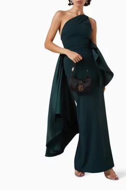 green long sleeve off shoulder dress Green Smocked Off Shoulder Long Sleeve Maternity Dress main image 0