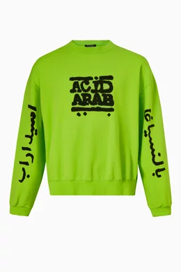 Green balenciaga sweatshirt hotsell