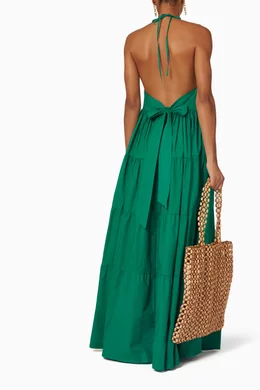 green emerald velvet dress Alexandra Miro