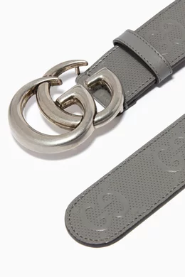 Buy Gucci Grey GG Marmont Embossed Belt in Leather For Men Online Ounass Oman