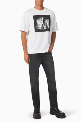 Buy Acne Studios White Square Disco Print T-shirt in Organic 