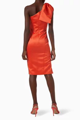 lavish alice orange dress Lavish Alice Women's One-Shoulder Cape Minidress - Mango